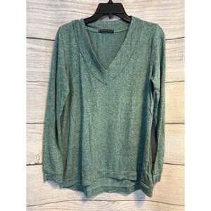 Harlowe & Graham V-Neck Long Sleeve Sweater Green Size M
